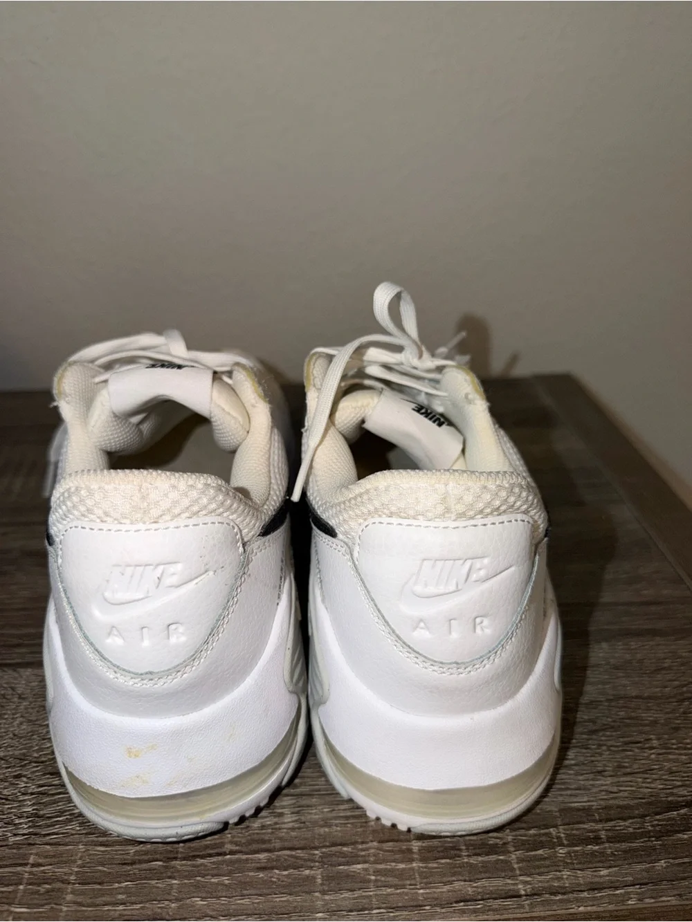 Nike White and Black Air-Cushioned Running Shoes